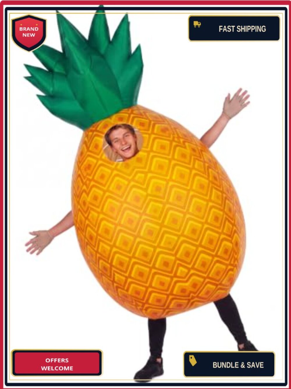 Pineapple Inflatable Costume Adult Halloween Fruit Cosplay